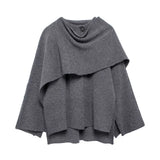 Scarf-Accent Woolen Overcoat