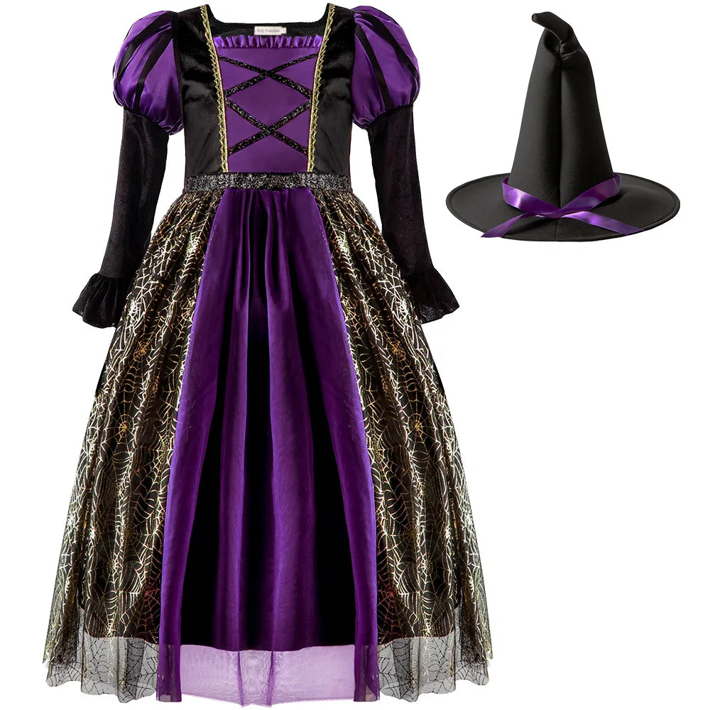 Girls' Classic Witch Cosplay Dress Set