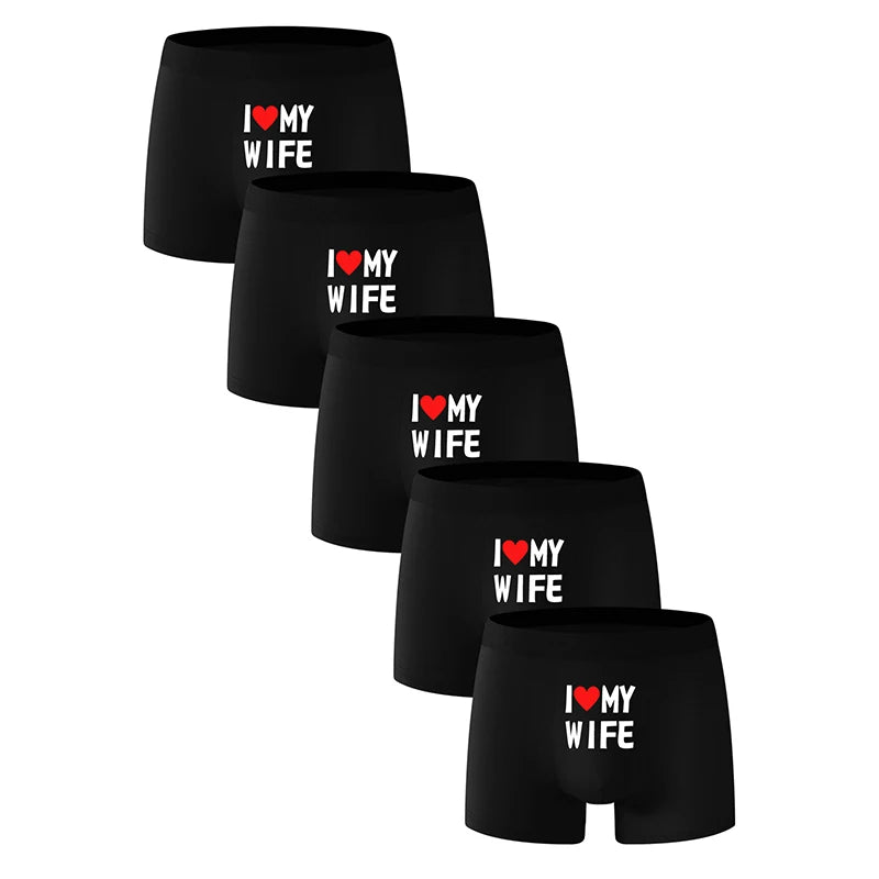 Men’s "I Love My Wife" Personalized Boxer Shorts (6-Pack)