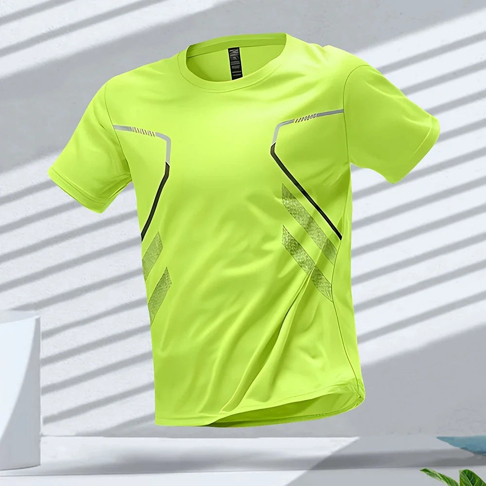 Men's T-shirts Sport Running T-shirt Men Quick-drying Breathable Short Sleeve Round Neck Active Tee Outdoor Workout Men Clothing 6