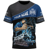 Men's Vintage Mechanic T-Shirt | Personalized Name 3D Print | Casual Summer Top | Oversized Pullover | 5XL 6