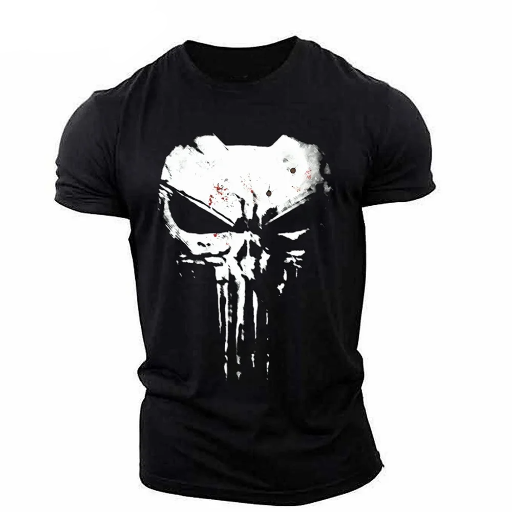 Men’s Patriotic Skull 3D Print T-Shirt