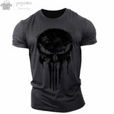 Men's T Shirt 3d Print Military Patriotic Skull O-Neck T Shirt Oversized T-Shirt Short-Sleeved Tee Sportswear Men's Clothing Top 3