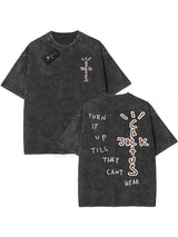 100% Cotton Oversized T Shirt For Men Women HipHop Washed T Shirts cactus jack Short Sleeve Gift Tops look mom i can fly K39 5