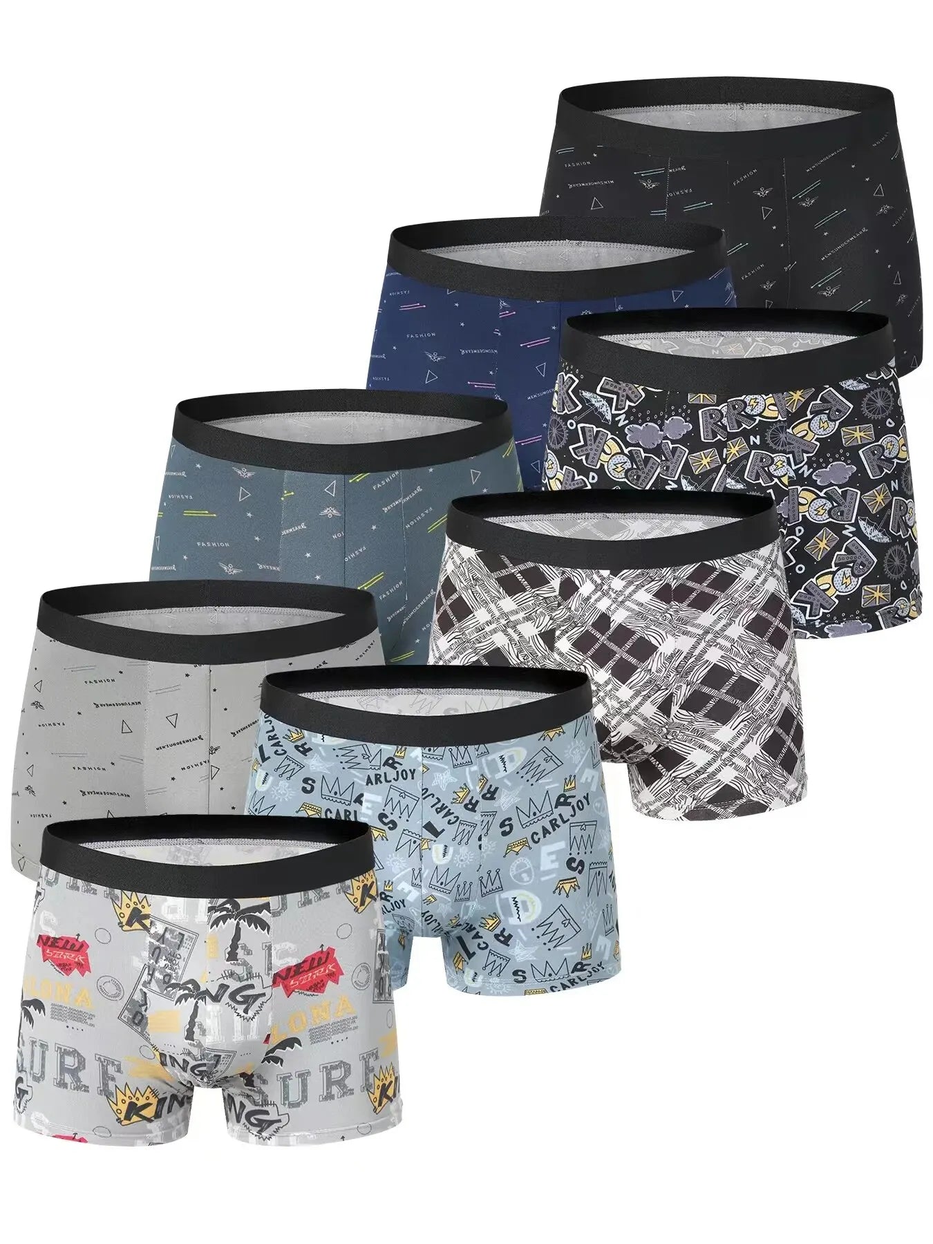4 Pack European and American Size MEN'S FASHION Printed Boxer Underwear Shorts