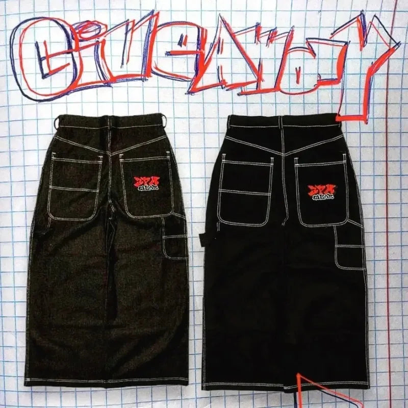 Y2K Baggy Jeans men Harajuku 2000s vintage Embroidered high quality jeans new Hip Hop streetwear men women Casual wide leg jeans 3