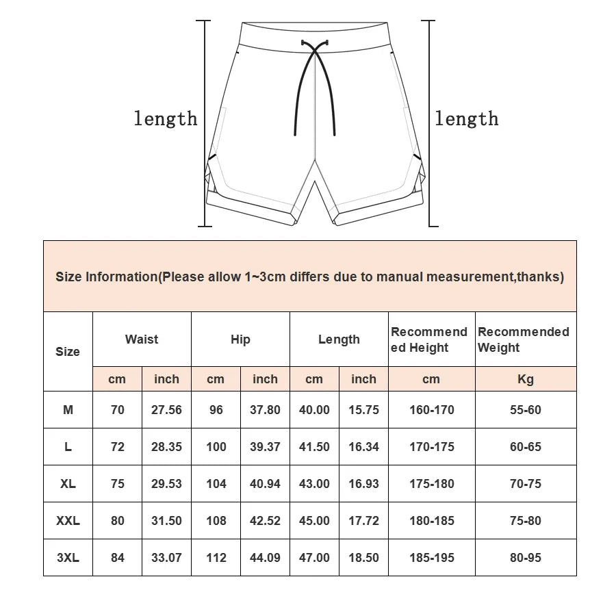Men's Camo Running Shorts 2-in-1 Quick Dry Workout Gym Training Fitness Jogging Shorts Summer Shorts 6
