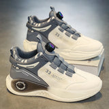 Mens Sneakers with Rotating Buckle Comfy Non Slip Lace up Durable Shoes 3