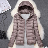 Women Puffer Jacket 15 Colors Plus Size 5XL 6XL 7XL 2025 New Spring Autumn Female Ultra Lightweight Packable Hooded Down Coats 6