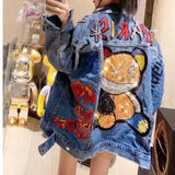 Bear Women Diamond Winter Cartoon Jacket Women  Female Outerwear Jeans Coat Thickening Cotton Winter Parkas Women Grils 4