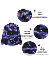 Men's 3D Textured Printed Casual Shirt Buttoned Long Sleeve Shirt 5