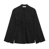 Women’s Hip-Seam Embroidered Blouse