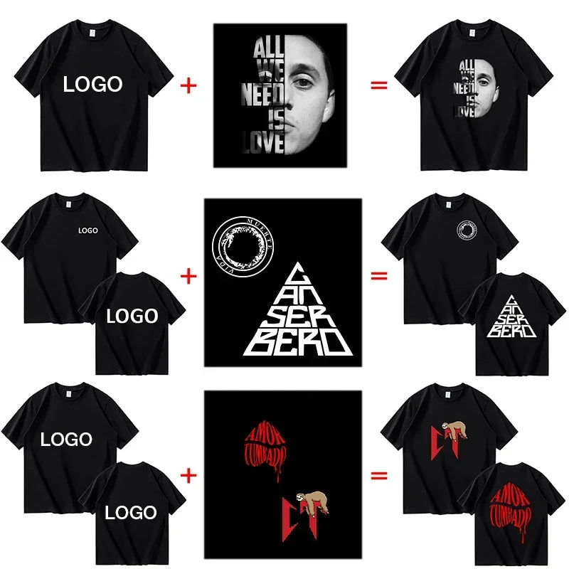 Customized Cotton Printed T-shirts Men Fashion Short Sleeve Tshirt Women Personality Casual Streetwear Tee Tops Camiseta 2