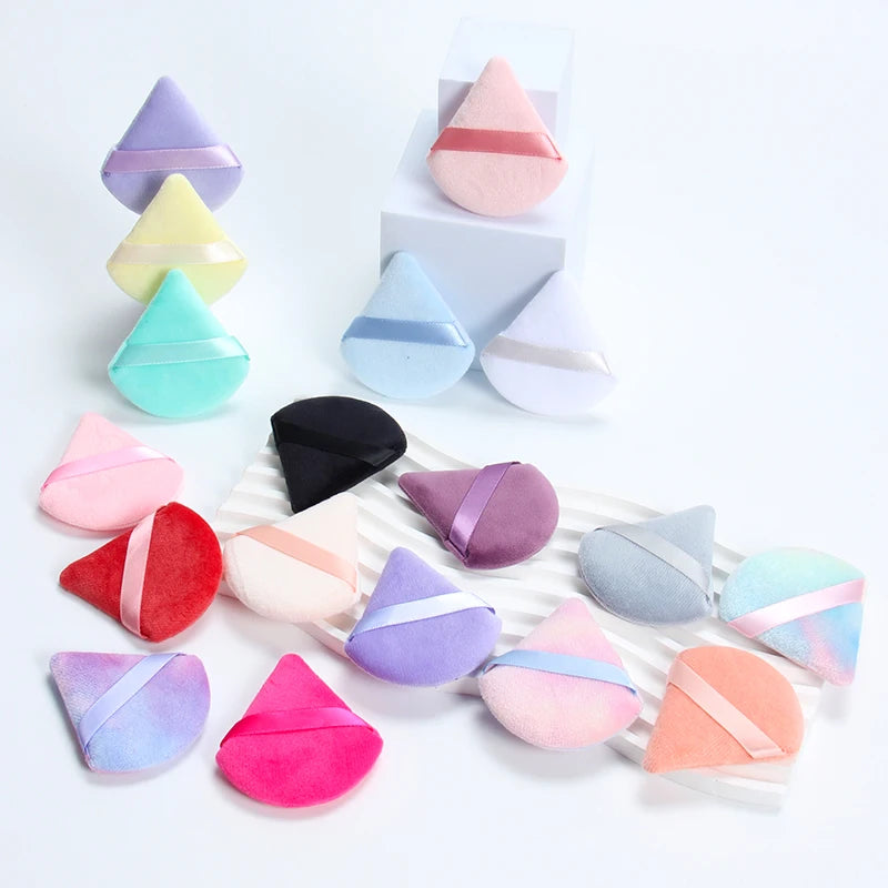 2 件 Triangle Powder Puff Face Makeup Sponge Soft Velvet Cosmetic Puff Blender Beauty Foundation Sponge Make up Accessories 4