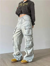 Autumn-Winter-New-Ladies-Cargo-Jeans-American-Street-Style-Baggy-Cargo-Pants-Women-Blue-Multi-pocket