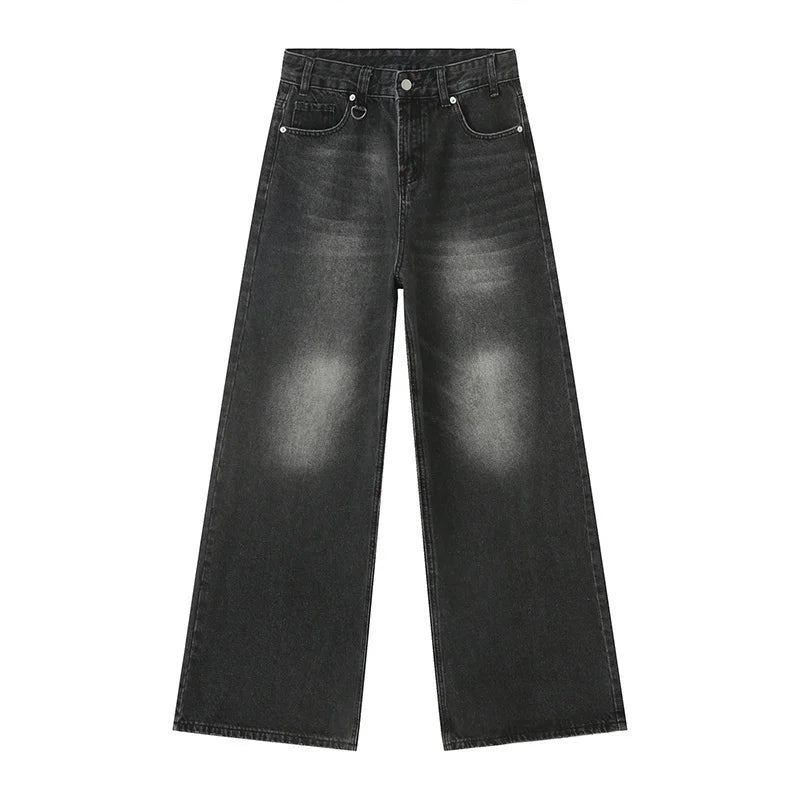 IEFB-Summer-Men-s-Denim-Pants-Old-Blue-Washed-Male-Jeans-Straight-Casual-Menwear-Loose-Wide