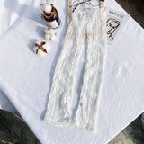 New Long Lace Hollow-Out Fingerless Gloves Sun Protection Sleeves Mesh Lace Thin Cycling Gloves 13