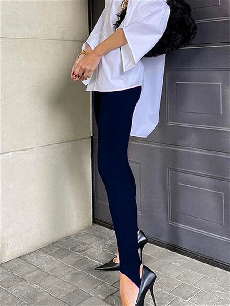 Tossy-Beige-Ribbed-Knit-Leggings-Women-High-Waist-Cotton-Fitness-Basic-Pants-Casual-Spring-New-All