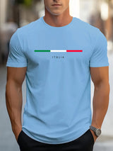 Men’s Italia Print Cotton Loose Fit T-Shirt