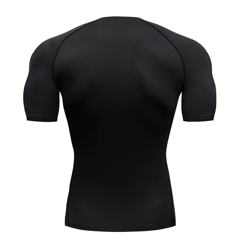 Bat Printed Men's Tight T-Shirt Running Compression Compression T Shirt Gym Fitness Jogging Short Sleeve Male Casual Shirt Tops 2