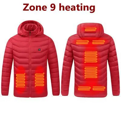 Smart USB Heated Winter Parka | 9-Zone Thermal Jacket