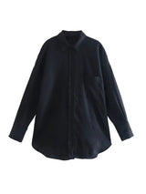 Vintage Oversized Button-Up Blouse
