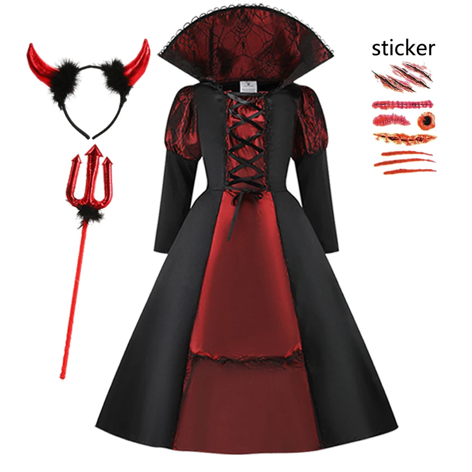 Kids' Gothic Vampire & Ghost Bride Costume