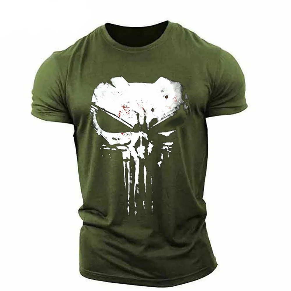 Men’s Patriotic Skull 3D Print T-Shirt