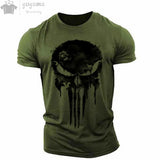Men's T Shirt 3d Print Military Patriotic Skull O-Neck T Shirt Oversized T-Shirt Short-Sleeved Tee Sportswear Men's Clothing Top 4