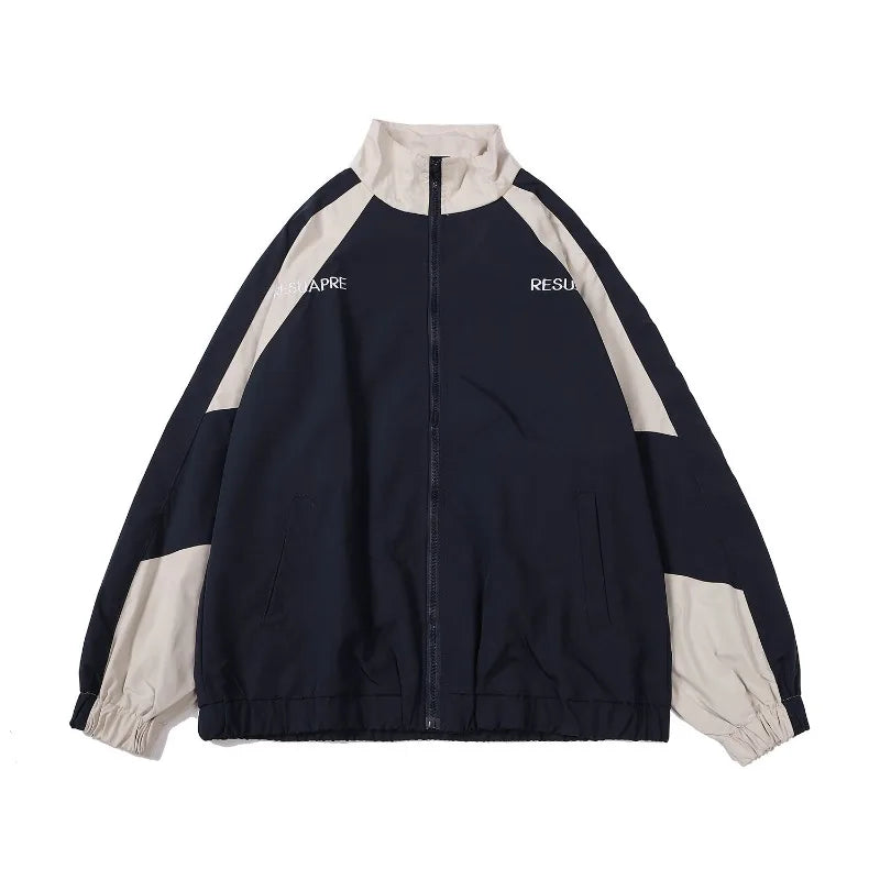 Hip Hop Varsity Jacket Men High Street Patchwork Color Black Windbreaker Coats Women Spring Autumn Thin Fashion College Jackets 6