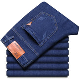 2024 NEW Men's Fashion Business Jeans Classic Style Casual Stretch Slim Jean Pants Male Brand Denim Trousers Black Blue 5