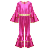Women's 70s Disco Jumpsuit | Metallic Shiny Bell Bottom Jumpsuit | Halloween Costume, Rave Outfit 4