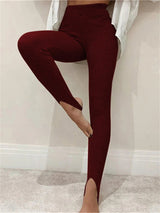 Tossy-Beige-Ribbed-Knit-Leggings-Women-High-Waist-Cotton-Fitness-Basic-Pants-Casual-Spring-New-All