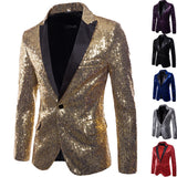 Men's Suit Jacket Little Round Sequins Sparkling Men's Blazer Wedding Dinner Band Stage