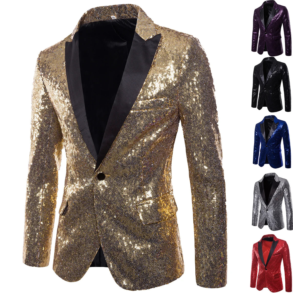 Men's Suit Jacket Little Round Sequins Sparkling Men's Blazer Wedding Dinner Band Stage