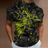 Men’s 3D Line Print Streetwear Tee