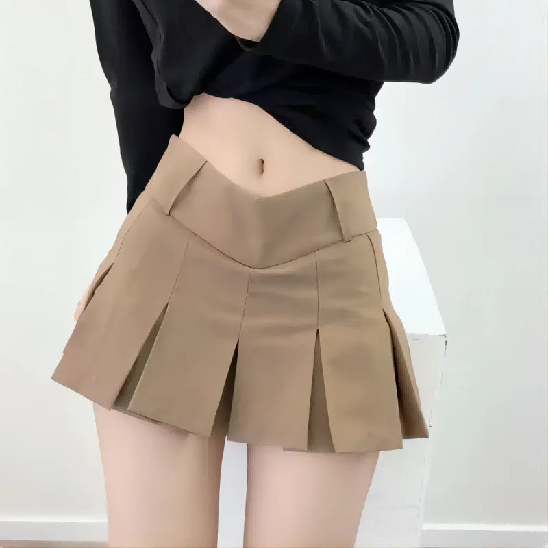 Brown Skirt Ladies 2022 Summer Clothes Women's High Waist Harajuku Korean Style Black Mini Pleated Skirt For School Girl Uniform 6