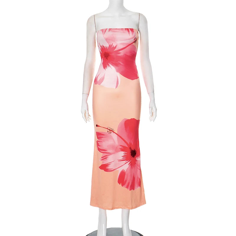 Floral Print Off-Shoulder Vacation Maxi