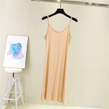 Woman Tank Dress Casual Modal Sexy Camisole Elastic Female Home Beach Dresses O-Neck Camis Sexy Dress 6