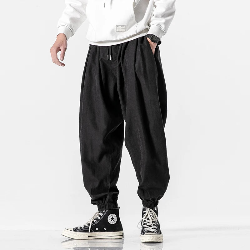 New Autumn Men's Black Pants Hip Hop Streetwear Fashion Jogger Harem Trousers Pants Big Size M 5XL 2