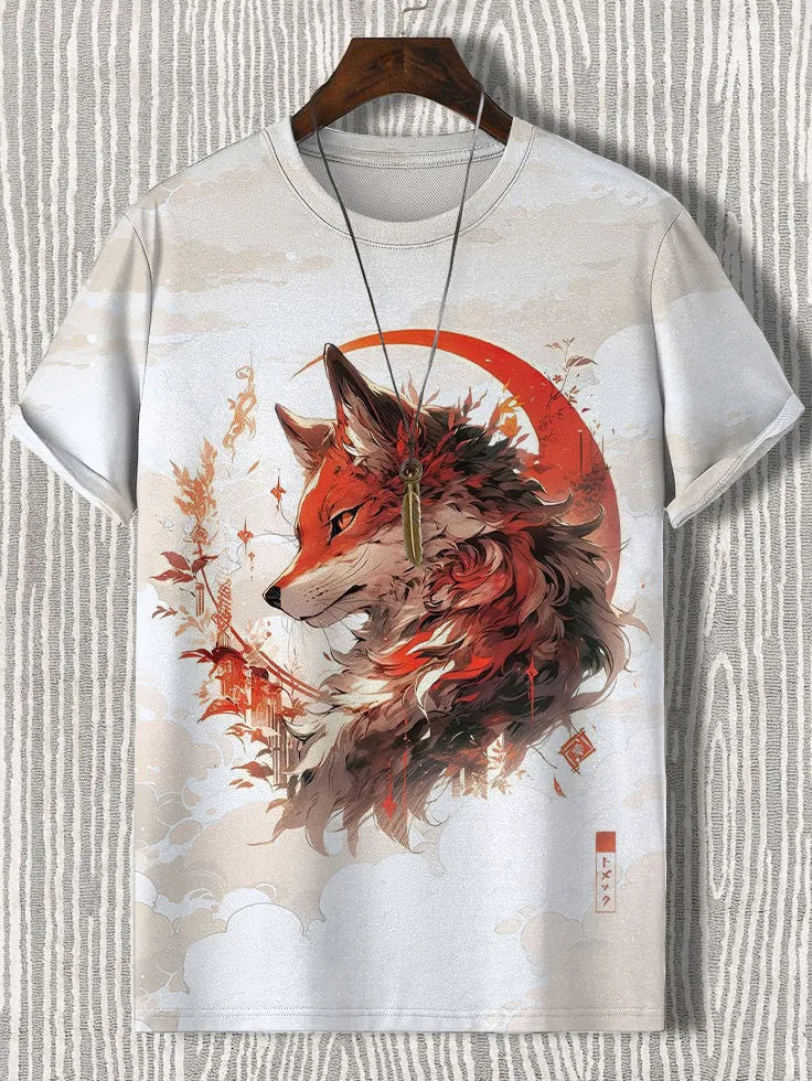 3D Printed Samurai Cat T-Shirt | Japanese Inspired Men's Tee