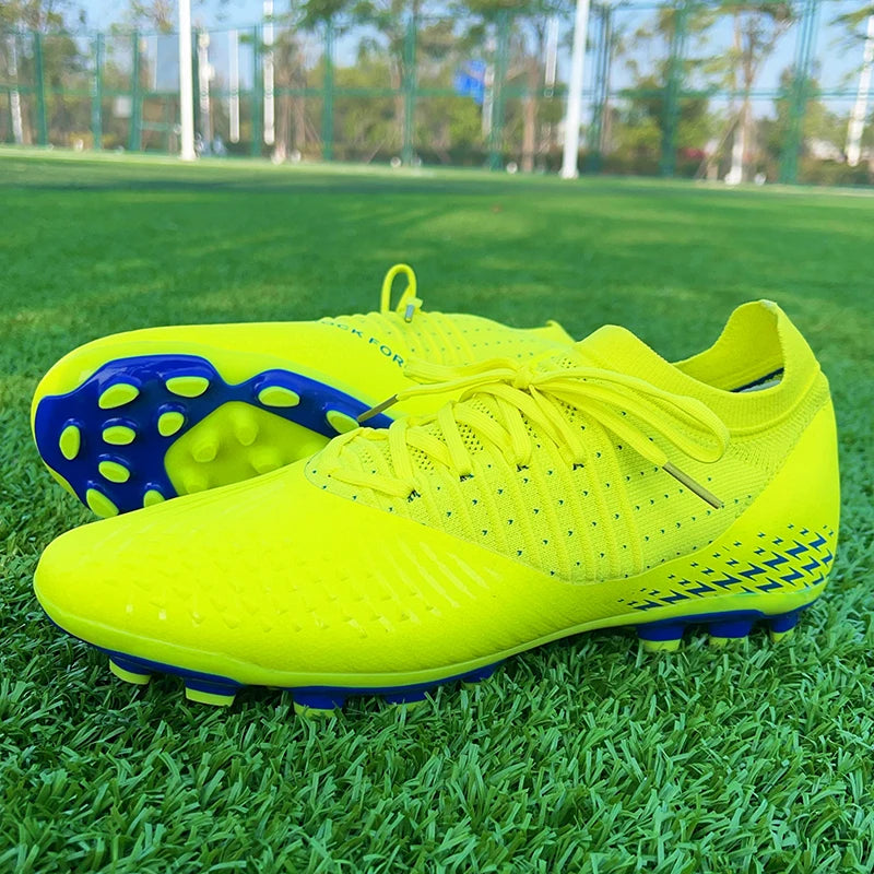 Men Football Cleats Fashion Youth Soccer Shoes Knit Football Training Trainers Breathable Society Campo Non Slip Sports Footwear 2