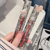 Gegebear Crystal Transparent Lipstick - Long-Lasting Mirror Glaze Easy to Color Lip Gloss with White Drill Detail for Smooth Fin 5
