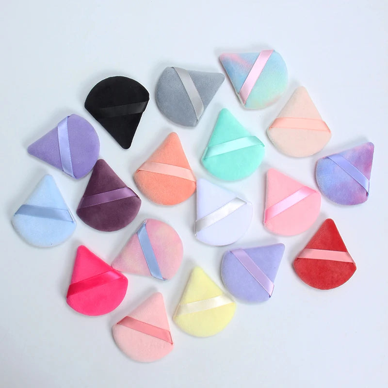 2 件 Triangle Powder Puff Face Makeup Sponge Soft Velvet Cosmetic Puff Blender Beauty Foundation Sponge Make up Accessories 3