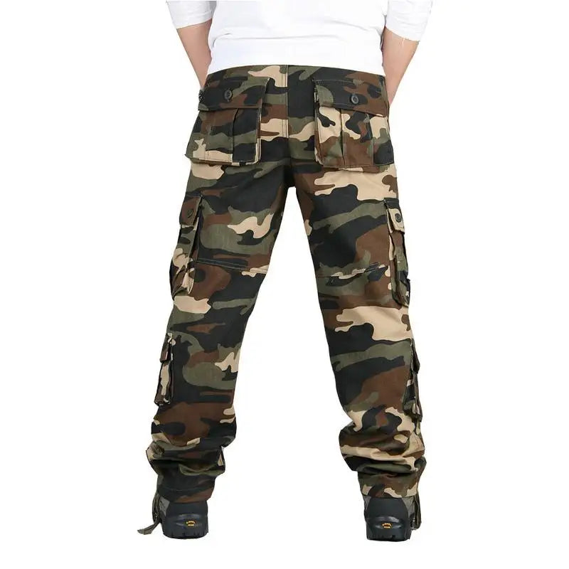 Men's Tactical Camouflage Overalls High-Quality Cotton Multi-Pocket Trousers Sports Training Casual Work Pants 3