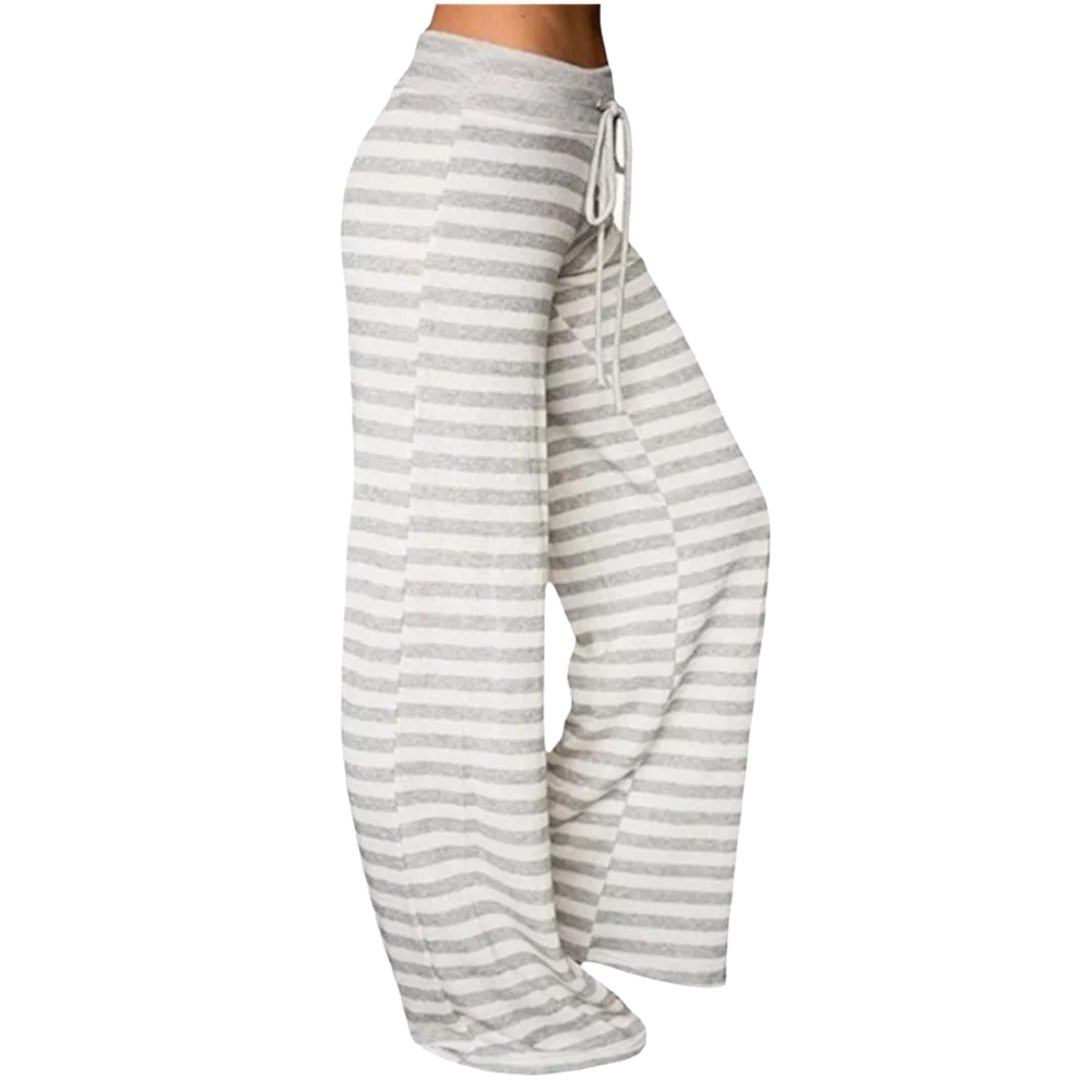 Print Sleep Bottom Women Cotton Long Pant Home Pajamas Soft Slip Summer Pants Drawstring Big Size Sexy Stripe Casual Big Size 4