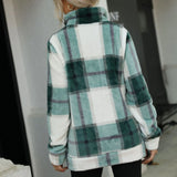 A mid-length, long-sleeved, stand-up collar, plaid zipper, loose golden mink fleece jacket for women 4
