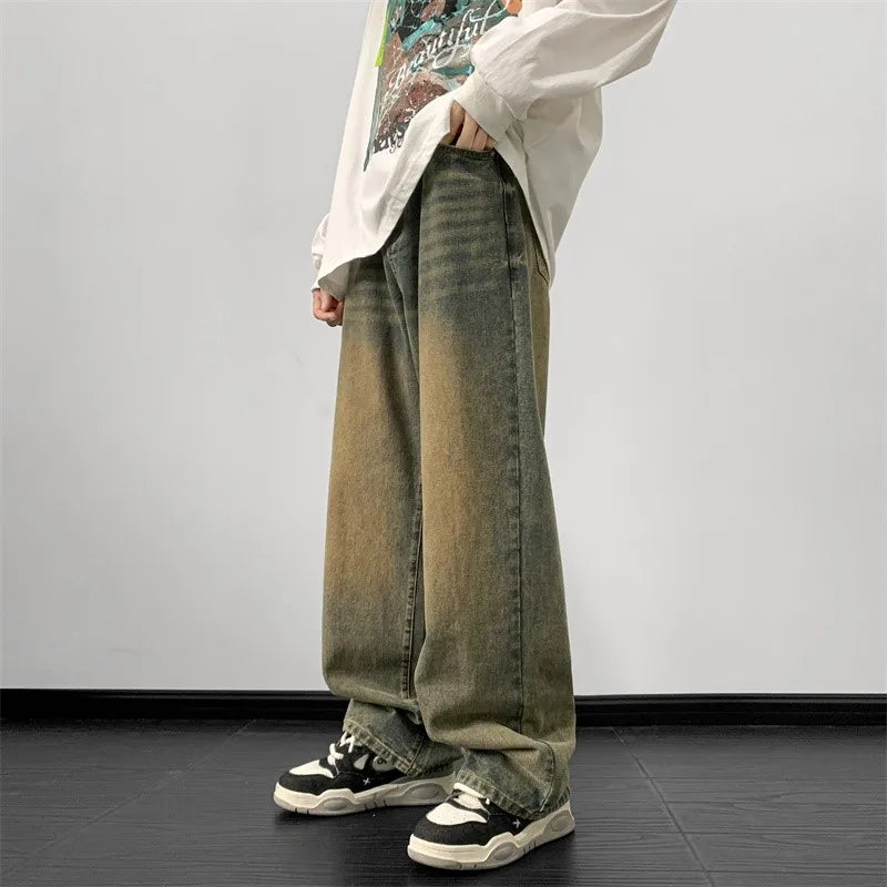 Men's Wide Leg Denim Pants | 2024 Loose Fit Jeans | Harajuku Streetwear Trousers 2