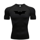 Bat Printed Men's Tight T-Shirt Running Compression Compression T Shirt Gym Fitness Jogging Short Sleeve Male Casual Shirt Tops