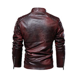 Motorcycle commuting racing suit outdoor cycling suit jacket autumn European and American tough guy lapel leather jacket 6